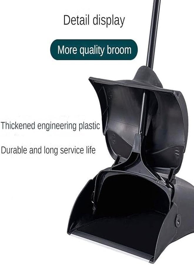 PRAMANTA Broom with Dustpan Long Handle Adjustable Floor Cleaning Broom Brush Standing Dust Pan and Broom Set (1Pcs) - Image 2